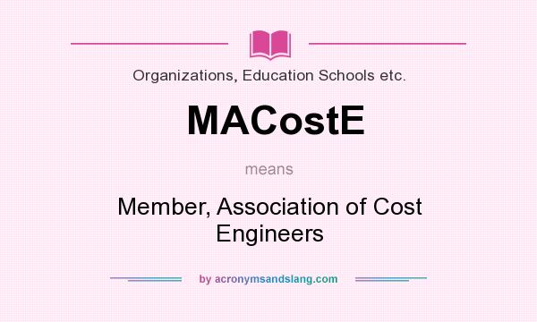 What does MACostE mean? It stands for Member, Association of Cost Engineers