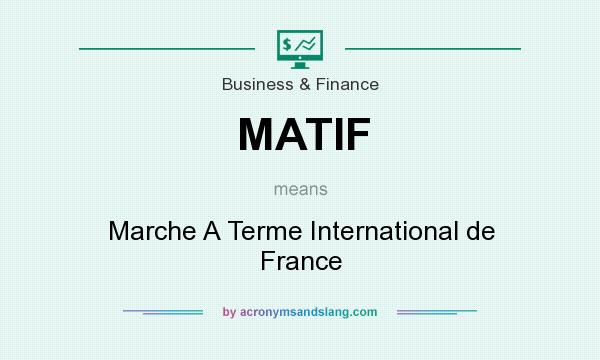 What does MATIF mean? It stands for Marche A Terme International de France
