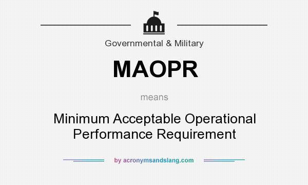 What does MAOPR mean? It stands for Minimum Acceptable Operational Performance Requirement