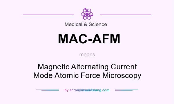 What does MAC-AFM mean? It stands for Magnetic Alternating Current Mode Atomic Force Microscopy