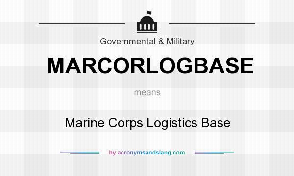 What does MARCORLOGBASE mean? It stands for Marine Corps Logistics Base