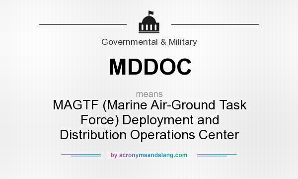 What does MDDOC mean? It stands for MAGTF (Marine Air-Ground Task Force) Deployment and Distribution Operations Center