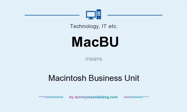 What does MacBU mean? It stands for Macintosh Business Unit