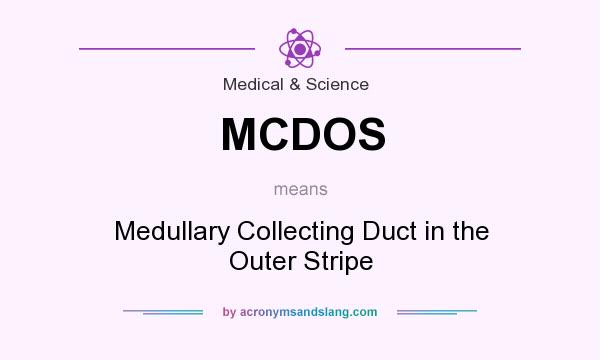 What does MCDOS mean? It stands for Medullary Collecting Duct in the Outer Stripe