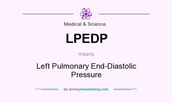 What does LPEDP mean? It stands for Left Pulmonary End-Diastolic Pressure
