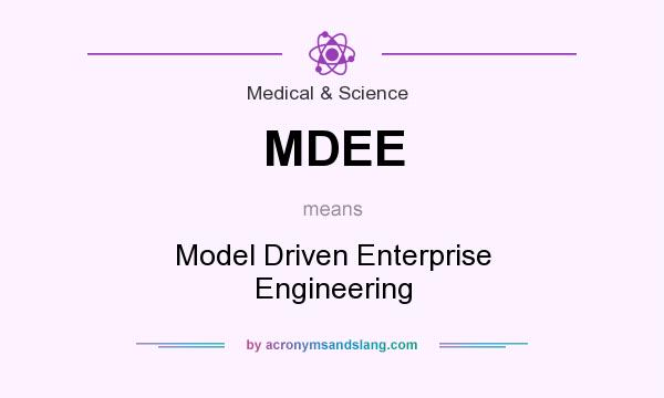 What does MDEE mean? It stands for Model Driven Enterprise Engineering