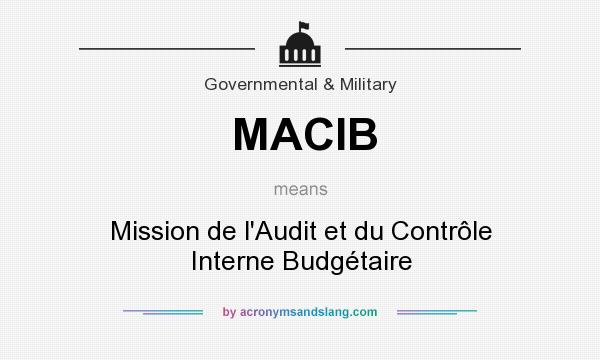 What does MACIB mean? It stands for Mission de l`Audit et du Contrôle Interne Budgétaire