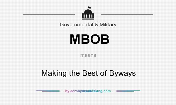 What does MBOB mean? It stands for Making the Best of Byways