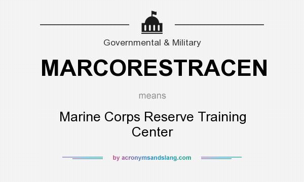 What does MARCORESTRACEN mean? It stands for Marine Corps Reserve Training Center