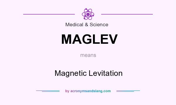 What does MAGLEV mean? It stands for Magnetic Levitation