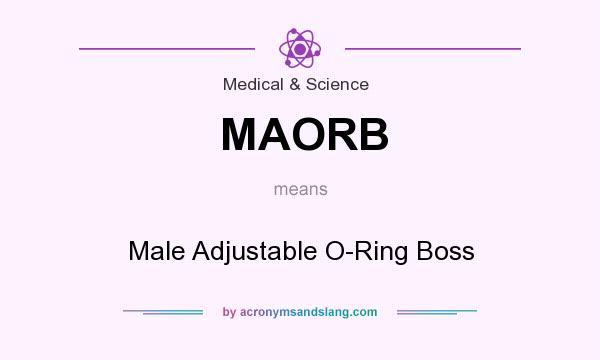 What does MAORB mean? It stands for Male Adjustable O-Ring Boss