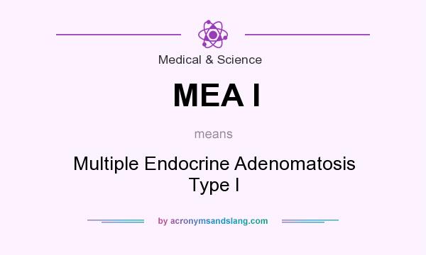 What does MEA I mean? It stands for Multiple Endocrine Adenomatosis Type I
