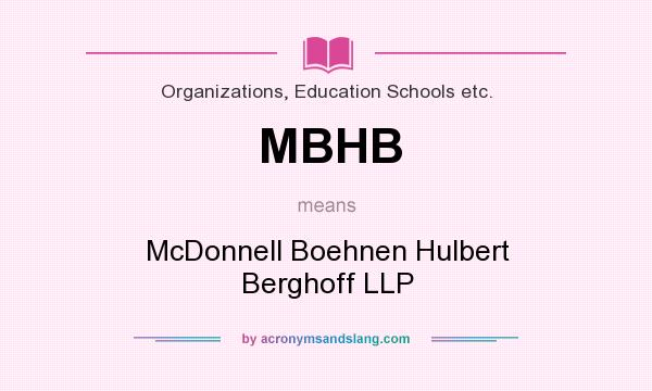 What does MBHB mean? It stands for McDonnell Boehnen Hulbert Berghoff LLP