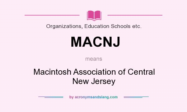 What does MACNJ mean? It stands for Macintosh Association of Central New Jersey