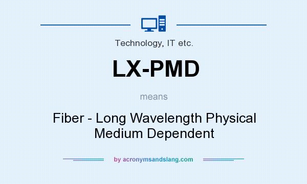 What does LX-PMD mean? It stands for Fiber - Long Wavelength Physical Medium Dependent