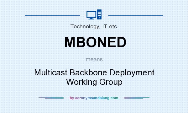 What does MBONED mean? It stands for Multicast Backbone Deployment Working Group