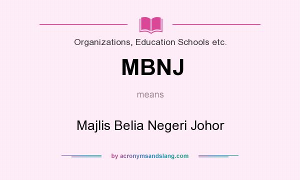 What does MBNJ mean? It stands for Majlis Belia Negeri Johor