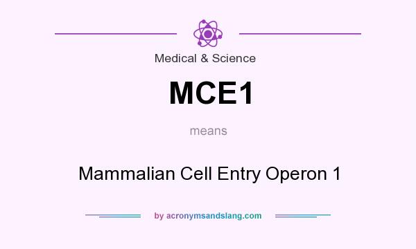 What does MCE1 mean? It stands for Mammalian Cell Entry Operon 1