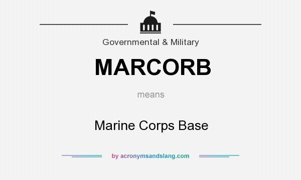 What does MARCORB mean? It stands for Marine Corps Base