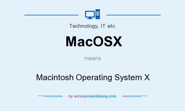 What does MacOSX mean? It stands for Macintosh Operating System X