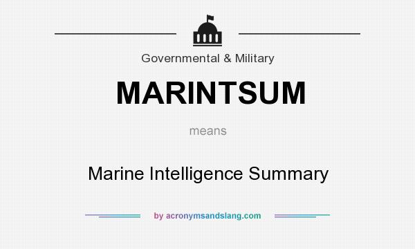 What does MARINTSUM mean? It stands for Marine Intelligence Summary