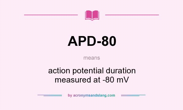 What does APD-80 mean? It stands for action potential duration measured at -80 mV
