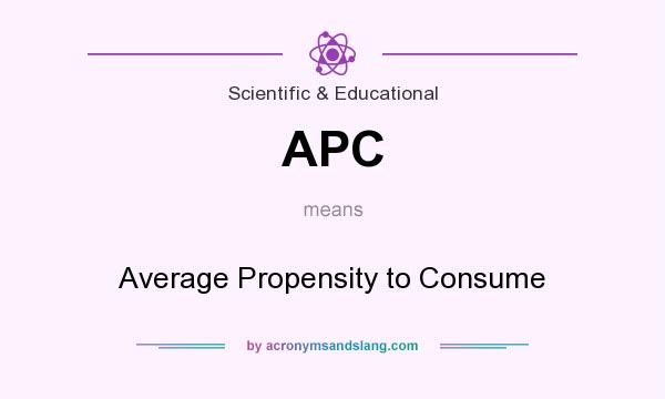 What does APC mean? It stands for Average Propensity to Consume