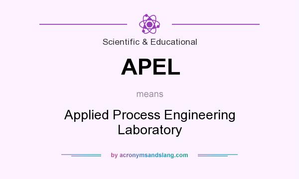 What does APEL mean? It stands for Applied Process Engineering Laboratory