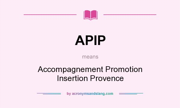 What does APIP mean? It stands for Accompagnement Promotion Insertion Provence