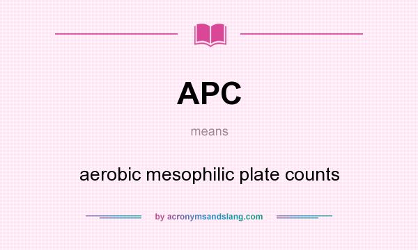 What does APC mean? It stands for aerobic mesophilic plate counts