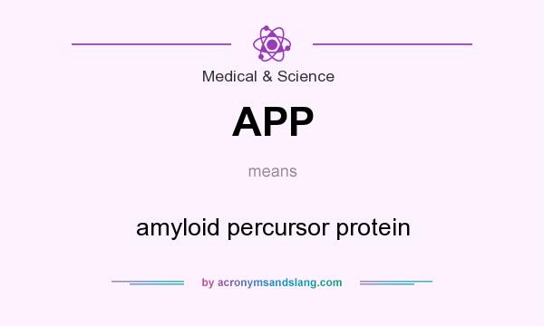 What does APP mean? It stands for amyloid percursor protein