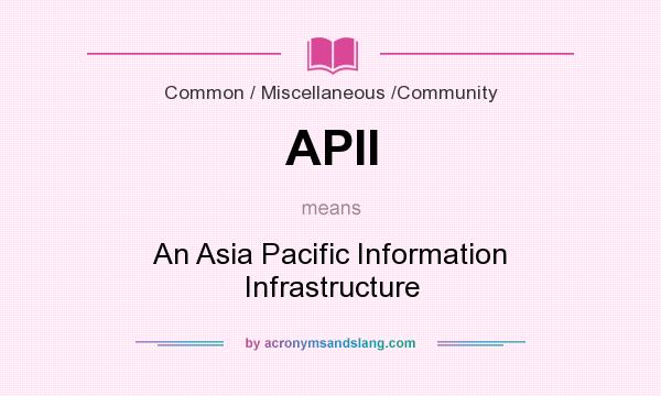 What does APII mean? It stands for An Asia Pacific Information Infrastructure