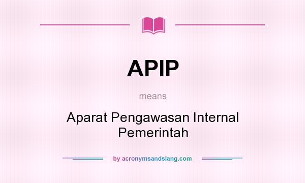 What does APIP mean? It stands for Aparat Pengawasan Internal Pemerintah