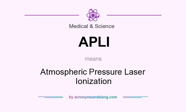 What does APLI mean? It stands for Atmospheric Pressure Laser Ionization