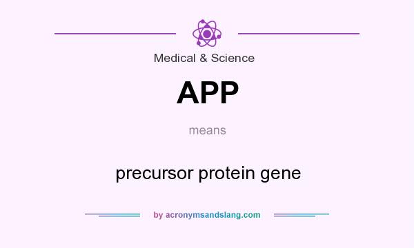 What does APP mean? It stands for precursor protein gene