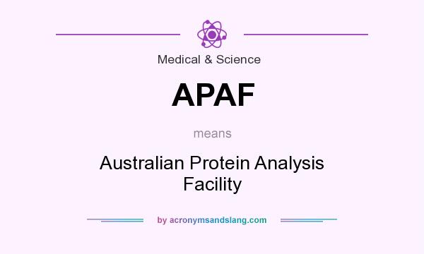 What does APAF mean? It stands for Australian Protein Analysis Facility