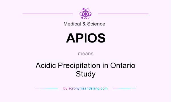 What does APIOS mean? It stands for Acidic Precipitation in Ontario Study
