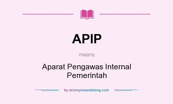 What does APIP mean? It stands for Aparat Pengawas Internal Pemerintah