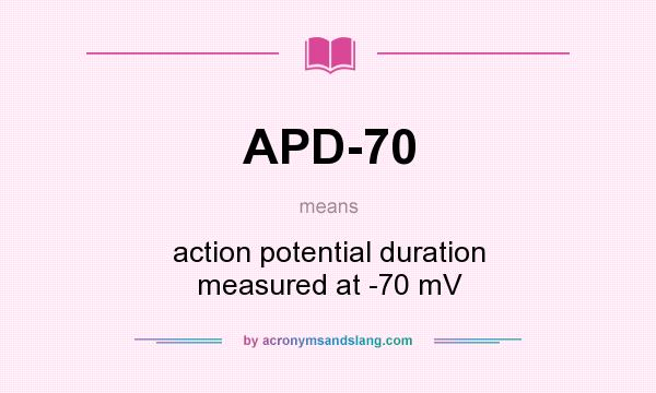 What does APD-70 mean? It stands for action potential duration measured at -70 mV