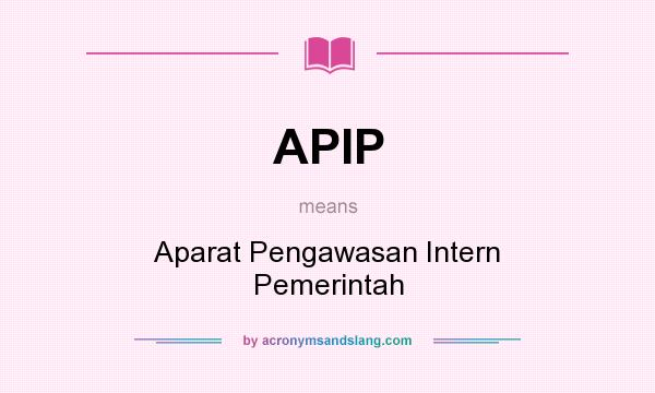 What does APIP mean? It stands for Aparat Pengawasan Intern Pemerintah