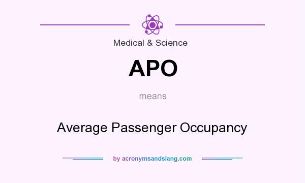 What does APO mean? It stands for Average Passenger Occupancy