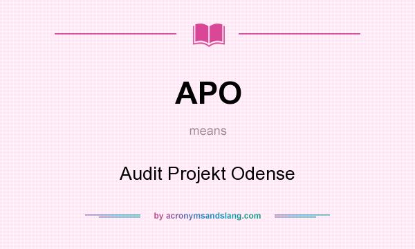 What does APO mean? It stands for Audit Projekt Odense