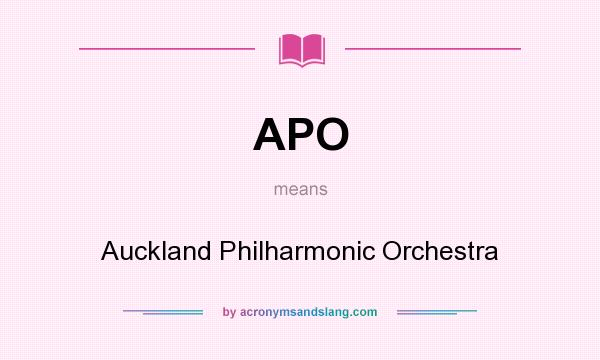 What does APO mean? It stands for Auckland Philharmonic Orchestra