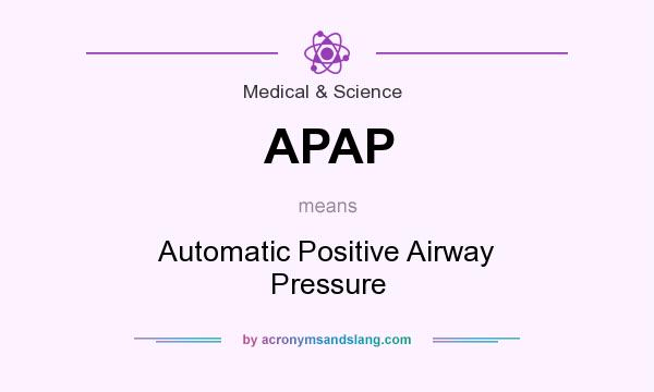 What does APAP mean? It stands for Automatic Positive Airway Pressure