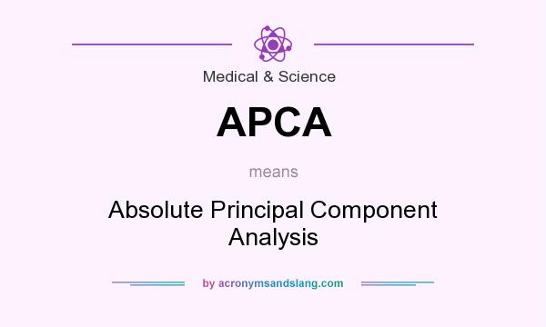 What does APCA mean? It stands for Absolute Principal Component Analysis