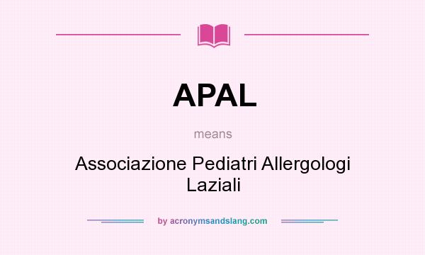What does APAL mean? It stands for Associazione Pediatri Allergologi Laziali