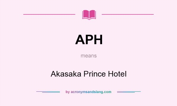 What does APH mean? It stands for Akasaka Prince Hotel