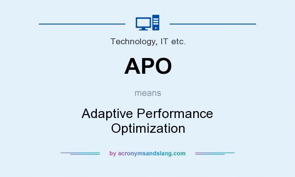 What does APO mean? It stands for Adaptive Performance Optimization