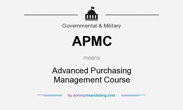 What does APMC mean? It stands for Advanced Purchasing Management Course