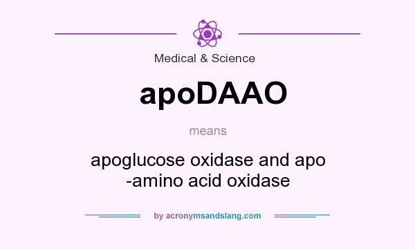 What does apoDAAO mean? It stands for apoglucose oxidase and apo -amino acid oxidase